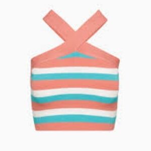 Babaton Sculpt Striped Halter Top
